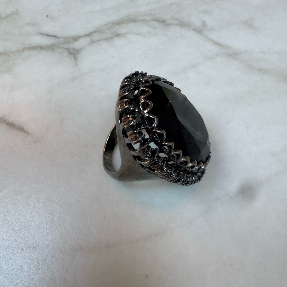 Large Silver Gemstone Ring - image 2